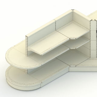 Supermarket Gondola Shelving 30x60mm Upright 50mm Hole Pitch